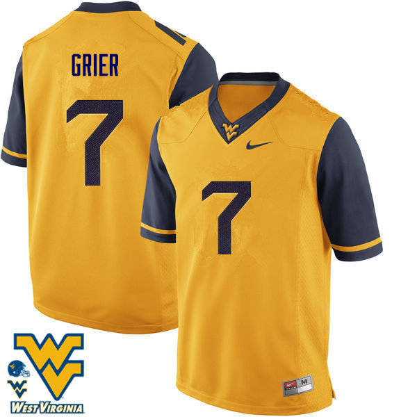 NCAA Men's Will Grier West Virginia Mountaineers Gold #7 Nike Stitched Football College Authentic Jersey QZ23H82TH